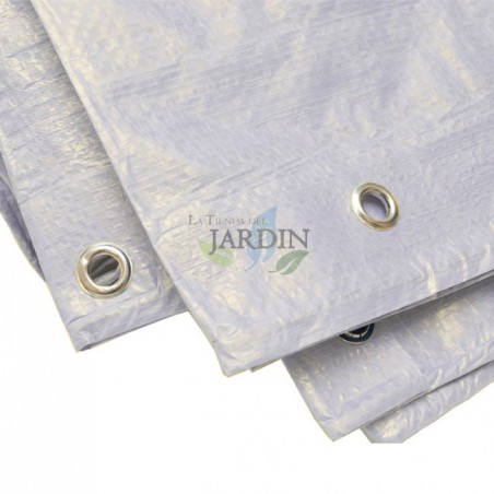 Store voile d'ombrage, Auvent de jardin blanc renforcé 5 x 8 mètres 90 gr/m2 avec œillets