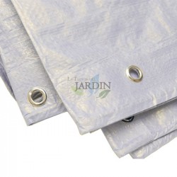 White reinforced awning 5 x 8 meters 90 gr/m2 with eyelets