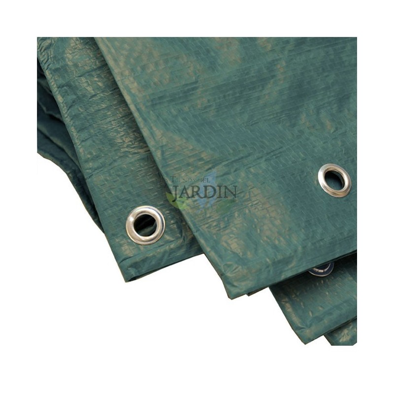 Toldo reforzado verde 3 x 4 metros 90 gr/m2 con ojales