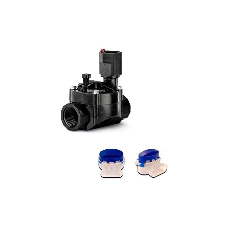 Rain Bird 100-HV 1" 9v Irrigation Solenoid Valve for Battery-Operated Controllers + 2 Waterproof Connectors to Insulate Connecti Rain Bird 100-HV 1" 9v Irrigation Solenoid Valve for Battery-Operated Controllers + 2 Waterproof Connectors to Insulate Connecti