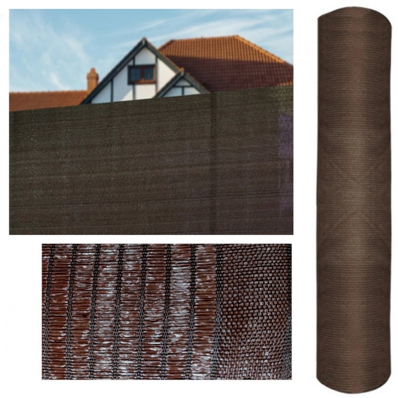 Maille d'ombrage marron 4 x 50 mètres, dissimulation à 85 %, pour terrasses, jardins et délimitation des parcelles