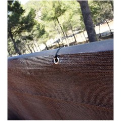 Rete da balcone marrone, 0,9 x 5 m, privacy al 100%. Include corda e occhielli.