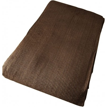Brown balcony netting, 0.9 x 5 m, 100% privacy. Includes rope and eyelets.