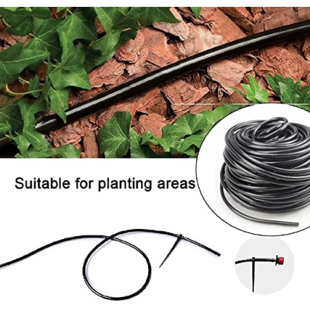 Microtubo flexível, 2 x 3 mm. Espiral de 200 metros. Tubo preto. Tubo usado para irrigação por gotejamento.
