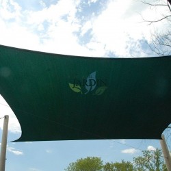 Green square awning sail 3.6 x 3.6 meters, 150 gr/m2 UV for garden with ropes