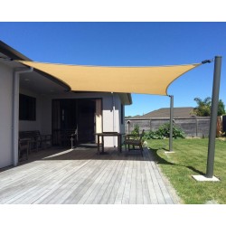 Rechteckige beige Segelmarkise 4 X 6 Meter, 150 gr/m2 UV-Gartenmarkise mit Seilen
