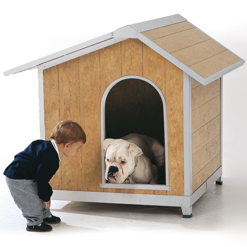 Chenil - niche et enclos pour chien mod. Modulaire 125 x 300 cm - avec toit