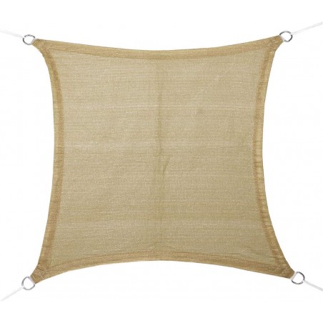 Vela ombreggiante quadrata in poliestere impermeabile, 3,6 x 3,6 m, sabbia 165 gr/m2 UV per giardino