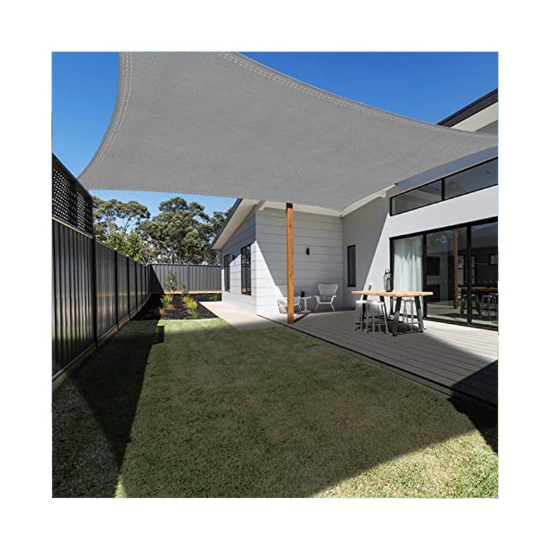 Store banne rectangulaire en polyester imperméable, 3 x 4 m, gris, 165 gr/m2 UV pour le jardin
