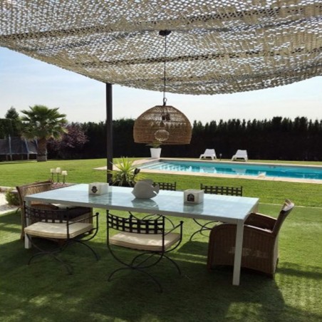 Guarda-sol reversível camuflado branco/cinza, 3 x 4 m, proteção UV 120 g/m2 para jardim