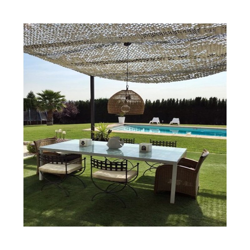 Toldo vela camuflaje blanco/gris reversible 3 x 4 m, 120gr/m2 UV para jardin