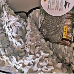 Tenda da giardino a vela mimetica reversibile bianco/grigio 3 x 4 m, 120gr/m2 UV