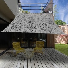 Vela ombreggiante reversibile mimetica bianca, 3 x 4 m, protezione UV 120 g/m2 per il giardino
