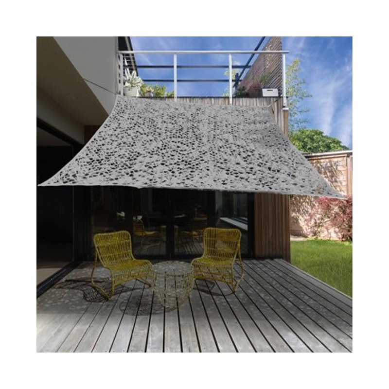 Reversible white camouflage sail awning 3 x 4 m, 120gr/m2 UV for garden Reversible white camouflage sail awning 3 x 4 m, 120gr/m2 UV for garden