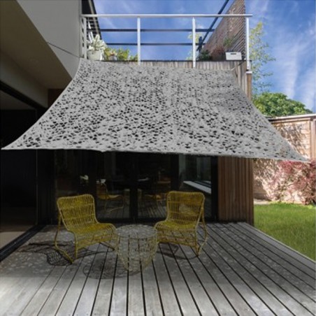 Camouflage weiß reversibel 3 x 4 m, 120gr/m2 UV Gartensegel Markise