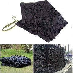 Store voile d'ombrage réversible noire camouflage 3 x 4 m, 120gr/m2 UV