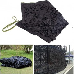 Vela de sombra reversível camuflada preta, 3 x 4 m, proteção UV 120 g/m2 para jardim