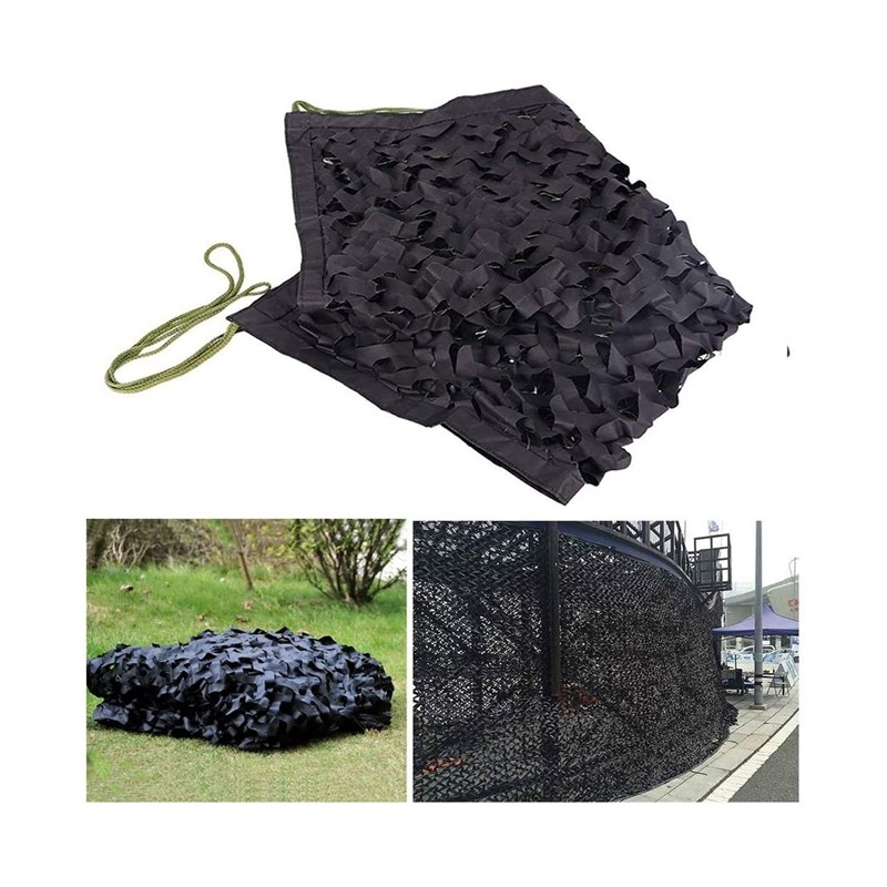 Toldo vela camuflaje negro reversible 3 x 4 m, 120gr/m2 UV para jardin