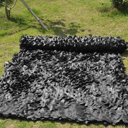 Wendbares Sonnensegel in schwarzem Camouflage, 3 x 4 m, 120 g/m², UV-Schutz für den Garten