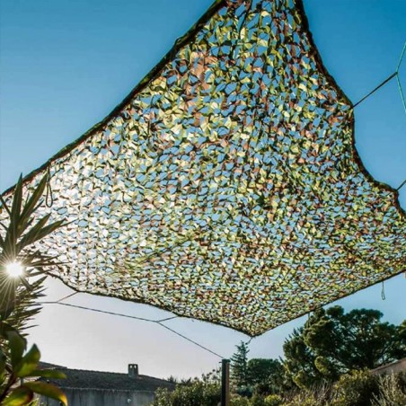 Vela de sombra reversível camuflada militar, 3 x 4 m, proteção UV 120 g/m2 para jardim