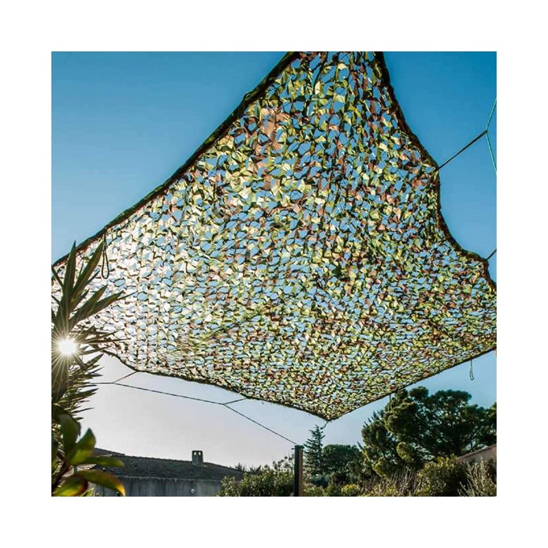 Vela de sombra reversível camuflada militar, 3 x 4 m, proteção UV 120 g/m2 para jardim