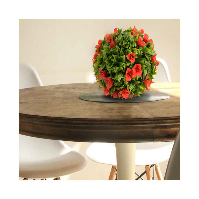 Esfera Decorativa Rubí 38 cm complementar tu decoración Interior o Exterior. Apariencia de Planta Natural
