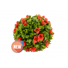 Dekorative Rubinkugel 38 cm zur Ergänzung Ihrer Innen- oder Außendekoration. Natürliches Erscheinungsbild der Pflanze