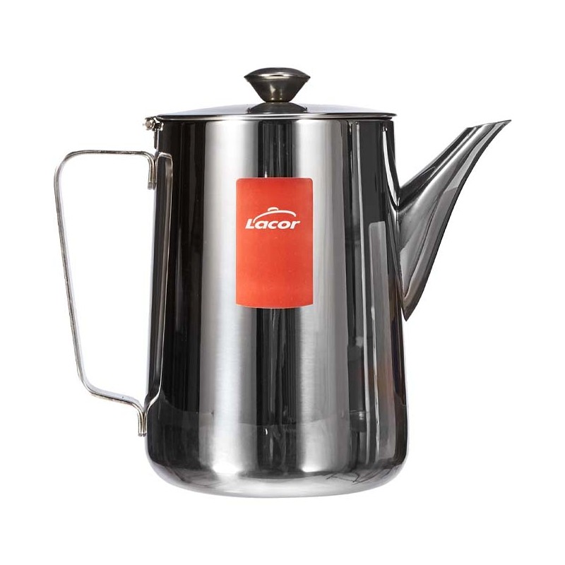 Classica caffettiera in acciaio inox. Lacor - Capacità 1,5 litri