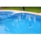 Nettoyeur de fonds piscine avec base en aluminium, fixé avec des écrous à oreilles de 45 cm, borne 1½''