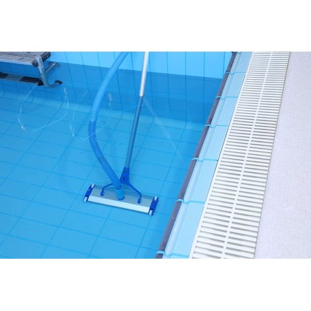 Nettoyeur de fonds piscine avec socle en aluminium, fixation par écrous à ailettes de 35 cm, borne 1½''