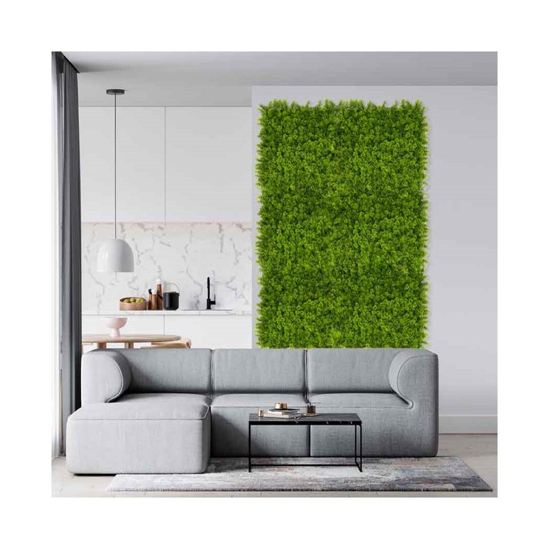 4 x Mur Végétal Artificiel Brise-Vue Verdissement Balcon Clôture de Jardin, avec Treillis, Feuilles Silvestres, 50 x 50 cm