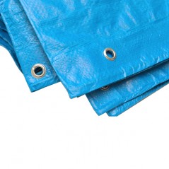 Tendalino rinforzato blu 5,8 x 9,9 metri 120 gr/m2 con occhielli