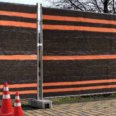 Maille de dissimulation de construction, 1,95 x 50 m, noir/orange 90 gr. Pour délimiter et restreindre les zones de travail