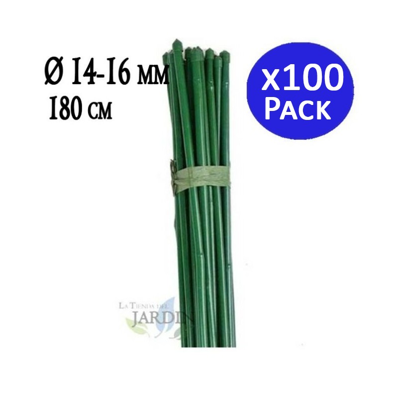 100 x Tuteur en Bambou 180 cm, 14-16 mm, Tubes en Bambou pour Plantes et Arbres, Baguettes de bambou, Canne de bambou, Tuteurs