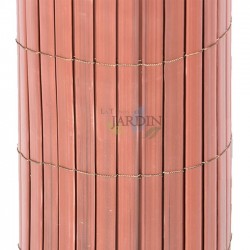 Canisse Synthétique PVC double 1,5 x 3 m avec Cannes Entières marron, Brise-Vue pour Jardins, Balcons et Clôtures