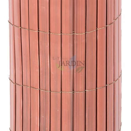 CAÑIZO de OCULTACIÓN PVC 1,5 x 3 m, marrón teka DOBLE CARA para jardines y terrazas.