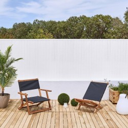 Canisse Synthétique PVC 2 x 5 m avec Cannes Entières blanche, Brise-Vue pour Jardins, Balcons et Clôtures