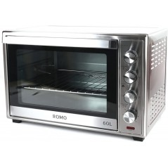 Convention Tabletop Electric Oven and Rotisserie 60L. 2500W. Temperature up to 230ºC, Timer with 60Min Shutdown (Stainless Steel)