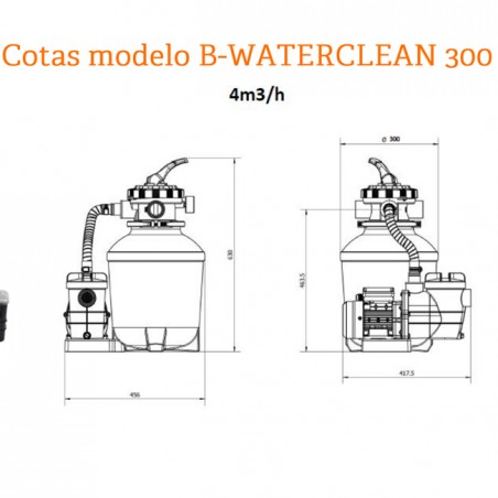 Monoblocco B-Waterclean D.300 4 M3/H + Pompa 4000 l/h