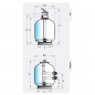 Mundgeblasener Filter M-3000 Ø 430 mm mit Ventil oben 12000l/h Maximaler Arbeitsdruck 2,5 bar Mundgeblasener Filter M-3000 Ø 430 mm mit Ventil oben 12000l/h Maximaler Arbeitsdruck 2,5 bar