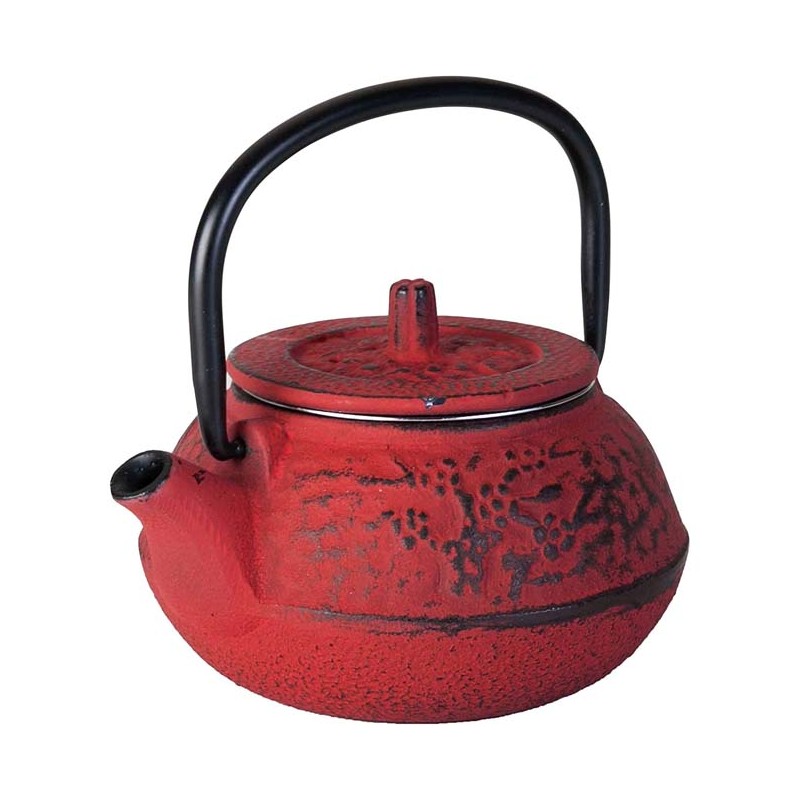 Teekanne aus Gusseisen von Lacor – Rot – Fassungsvermögen 0,25 Liter.