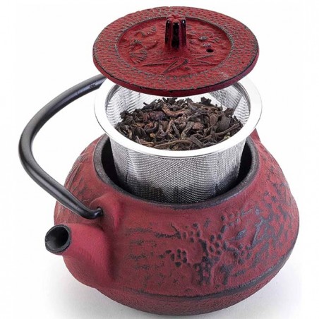 Théière en fonte Lacor - Rouge - Capacité 0,25 Litres.