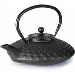 Teekanne aus Gusseisen von Lacor – Schwarz – Fassungsvermögen 0,7 Liter.