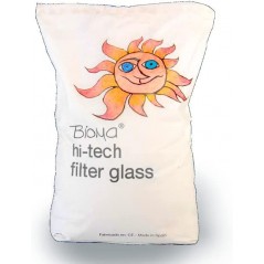 25 Kg recycled technical glass developed especially for filtration systems in swimming pools. A single granulometry