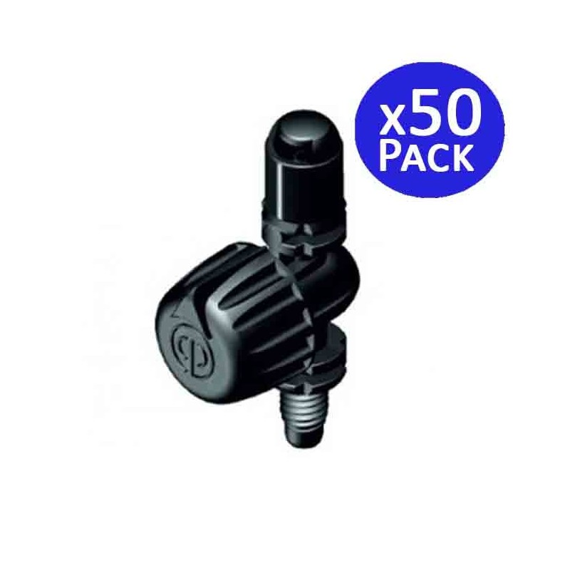 Lot de 50 Arroseur d'irrigation 360º de système de Micro-Drip. Portée 0-3,5 m. Débit réglable 0-105 l/h Lot de 50 Arroseur d'irrigation 360º de système de Micro-Drip. Portée 0-3,5 m. Débit réglable 0-105 l/h