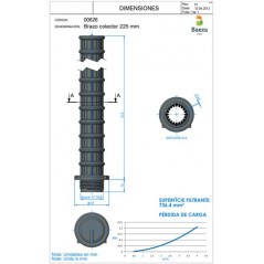 8 x Bras collecteur 3/4'' pour piscines de 225 mm. Calibre de fente 0,3 mm