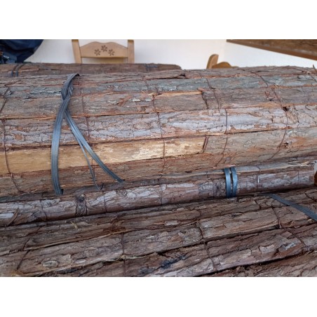Recinzione in corteccia di pino naturale, lato singolo 1x3 m | Recinzione decorativa e schermatura della privacy al 95%