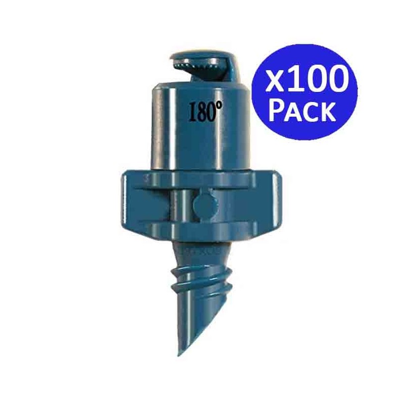 Lot de 100 Arroseur d'irrigation 180º de système de Micro-Drip, Arrosage: Tête de pulvérisation 1,8 a 2,2 mètres