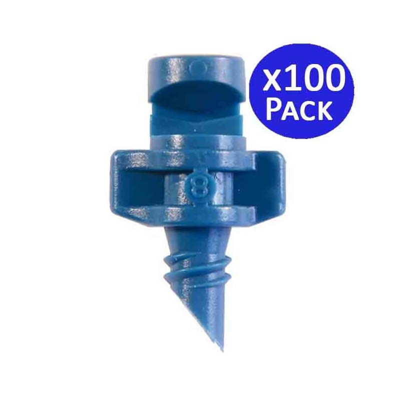 Lot de 100 Arroseur d'irrigation 180º de système de Micro-Drip, Arrosage: Tête de pulvérisation 1 a 1,3 mètres Lot de 100 Arroseur d'irrigation 180º de système de Micro-Drip, Arrosage: Tête de pulvérisation 1 a 1,3 mètres