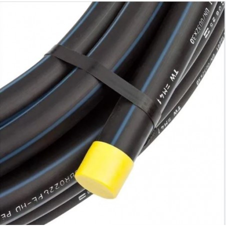Tubo per acqua potabile 40mm 16 bar 25m PE100 per uso alimentare ad alta densità, fascia blu AENOR